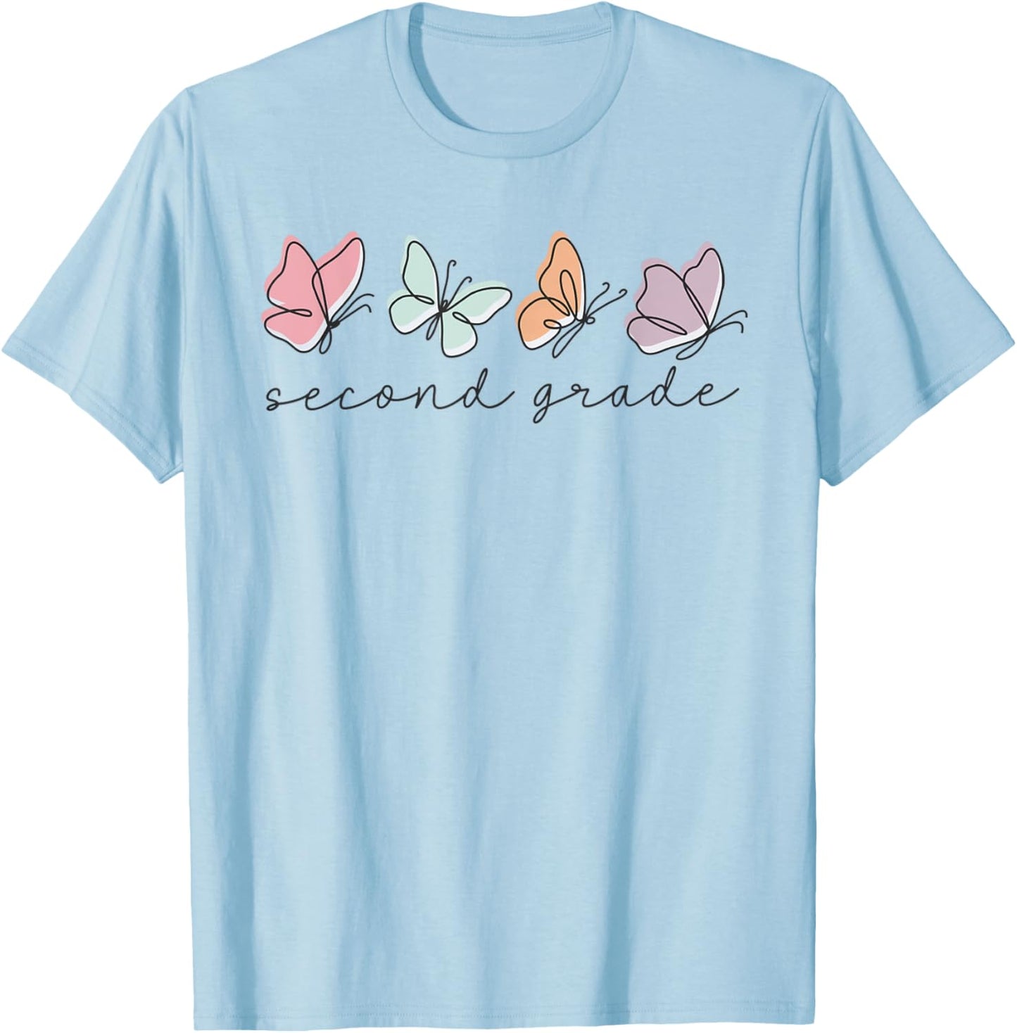 Second Grade Dream Team Butterfly First Day Of School Kids T-Shirt - T-Shirt | Light Blue