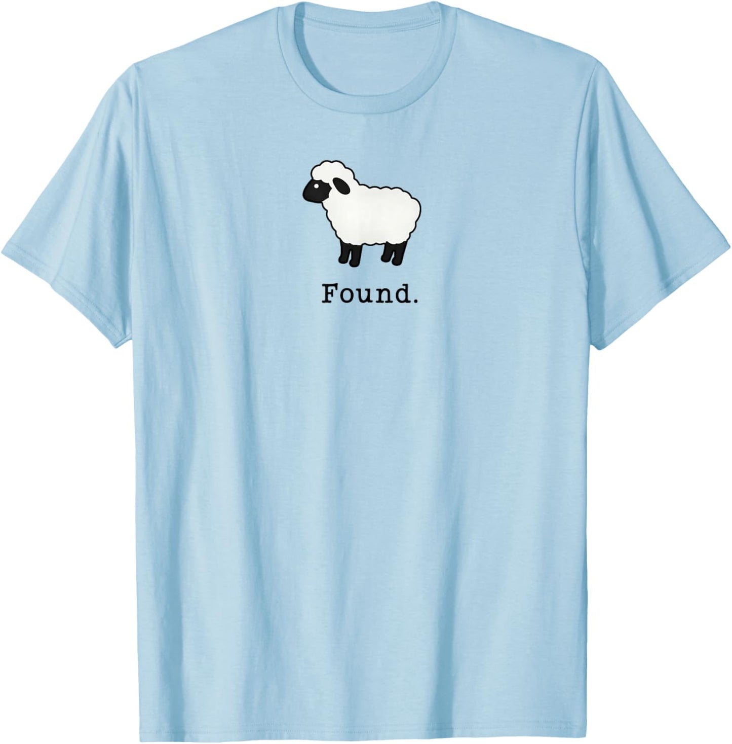 Found Minimalist Sheep Christian Psalm 23 Lamb Christian T-Shirt - T-Shirt | Light Blue