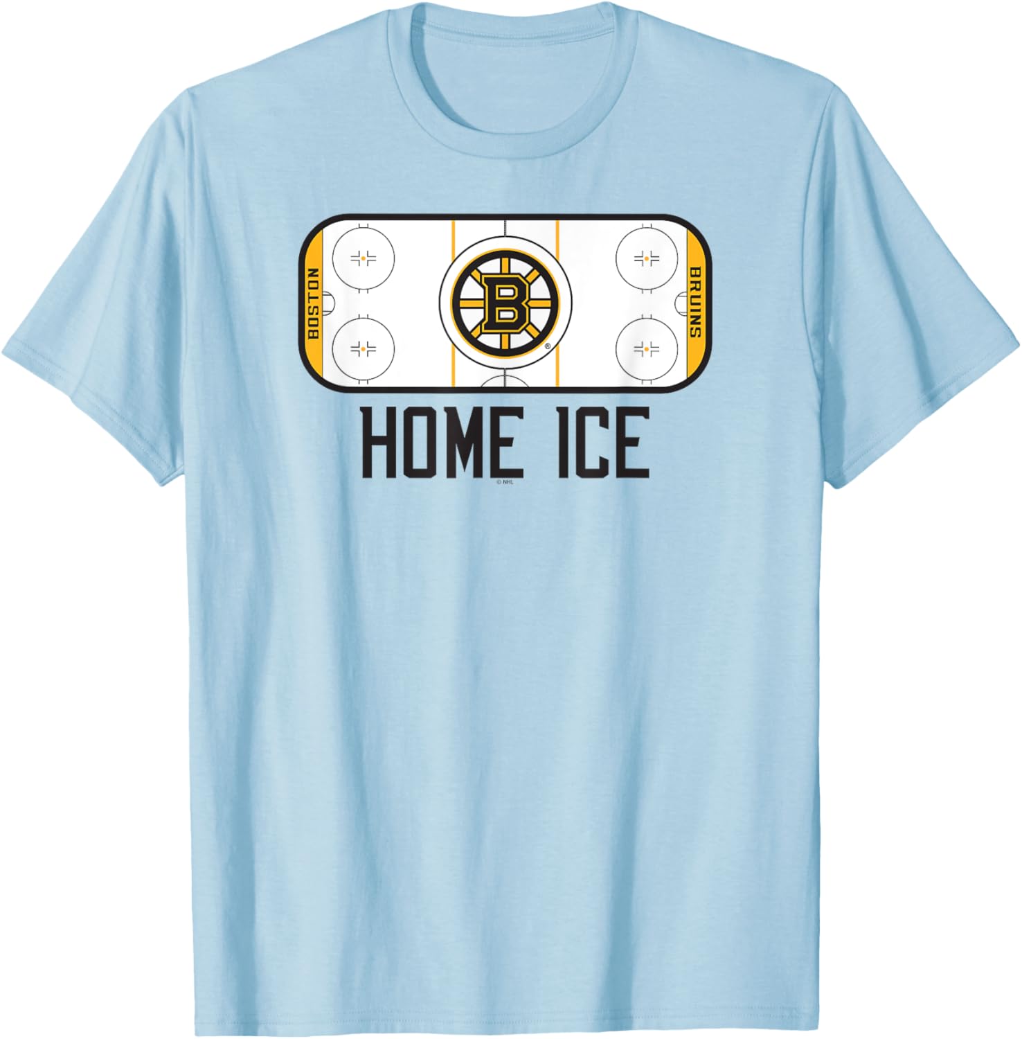 Boston Bruins Home Ice Gray Officially Licensed T-Shirt - T-Shirt | Light Blue