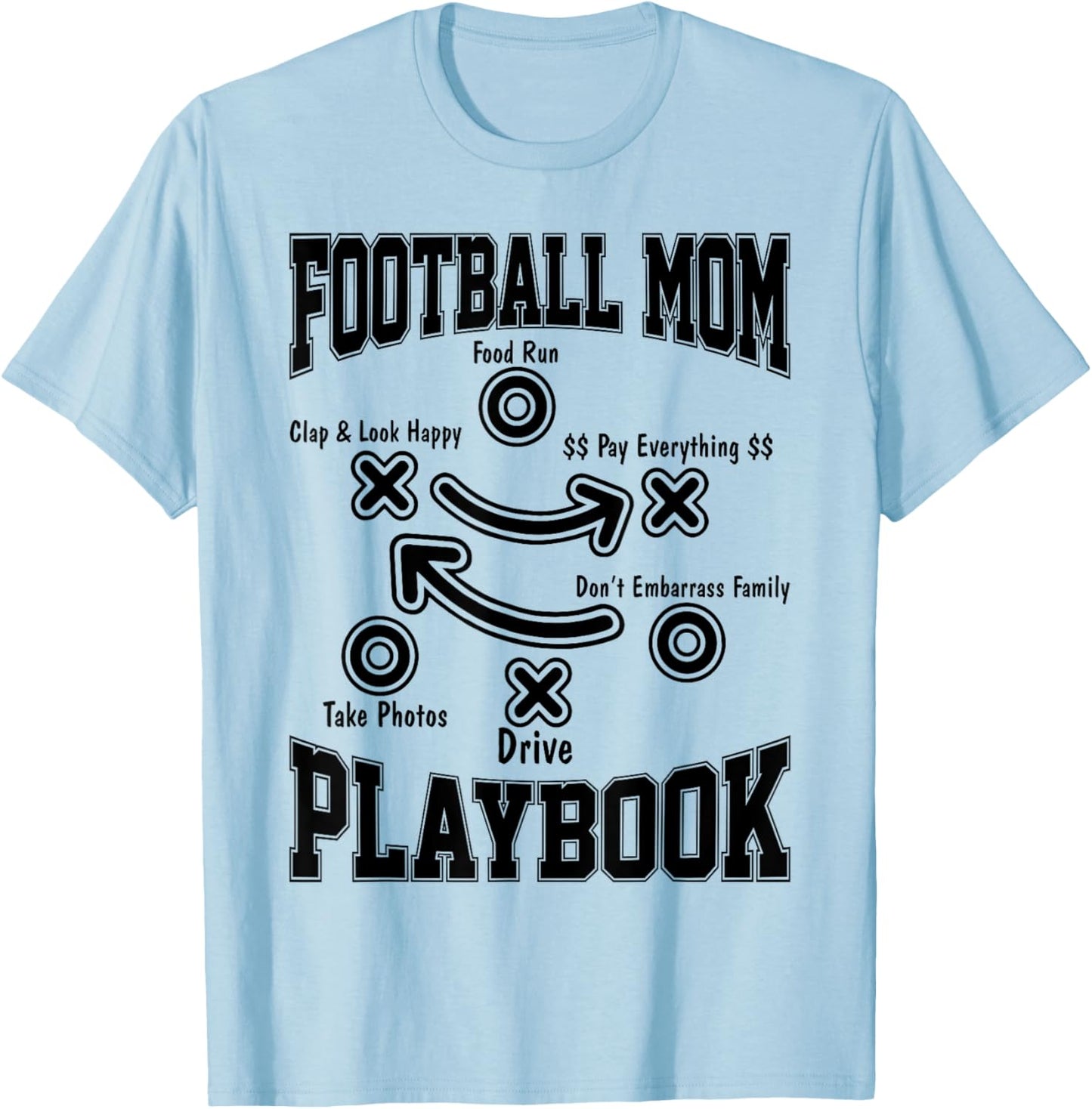 Football Mom Playbook Football Player Mama Sport Love Women T-Shirt - T-Shirt | Light Blue