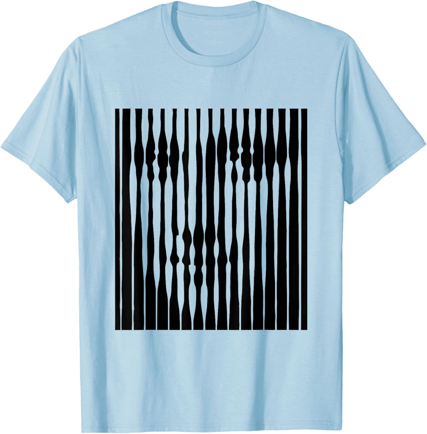 Mona Lisa Optical Art Enigmatic Smile Design for Art Lovers T-Shirt - T-Shirt | Light Blue