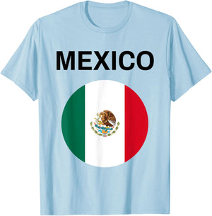 Mexico Flag Modern T-Shirt - T-Shirt | Light Blue