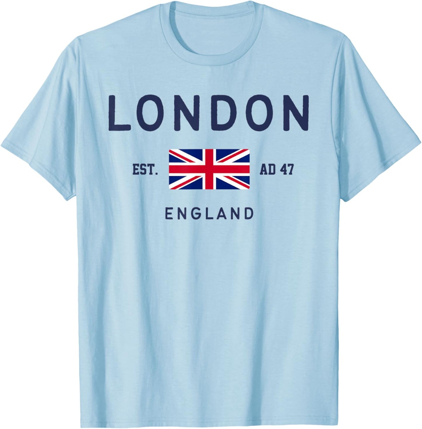 London Est AD 47 England UK Flag T-Shirt - T-Shirt | Light Blue