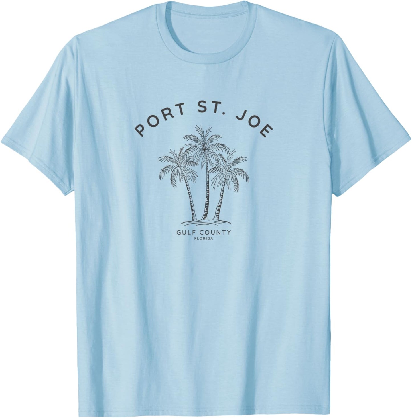 Port St. Joe Florida FL Beach Vacation 70s Vintage Palm Tree T-Shirt - T-Shirt | Light Blue