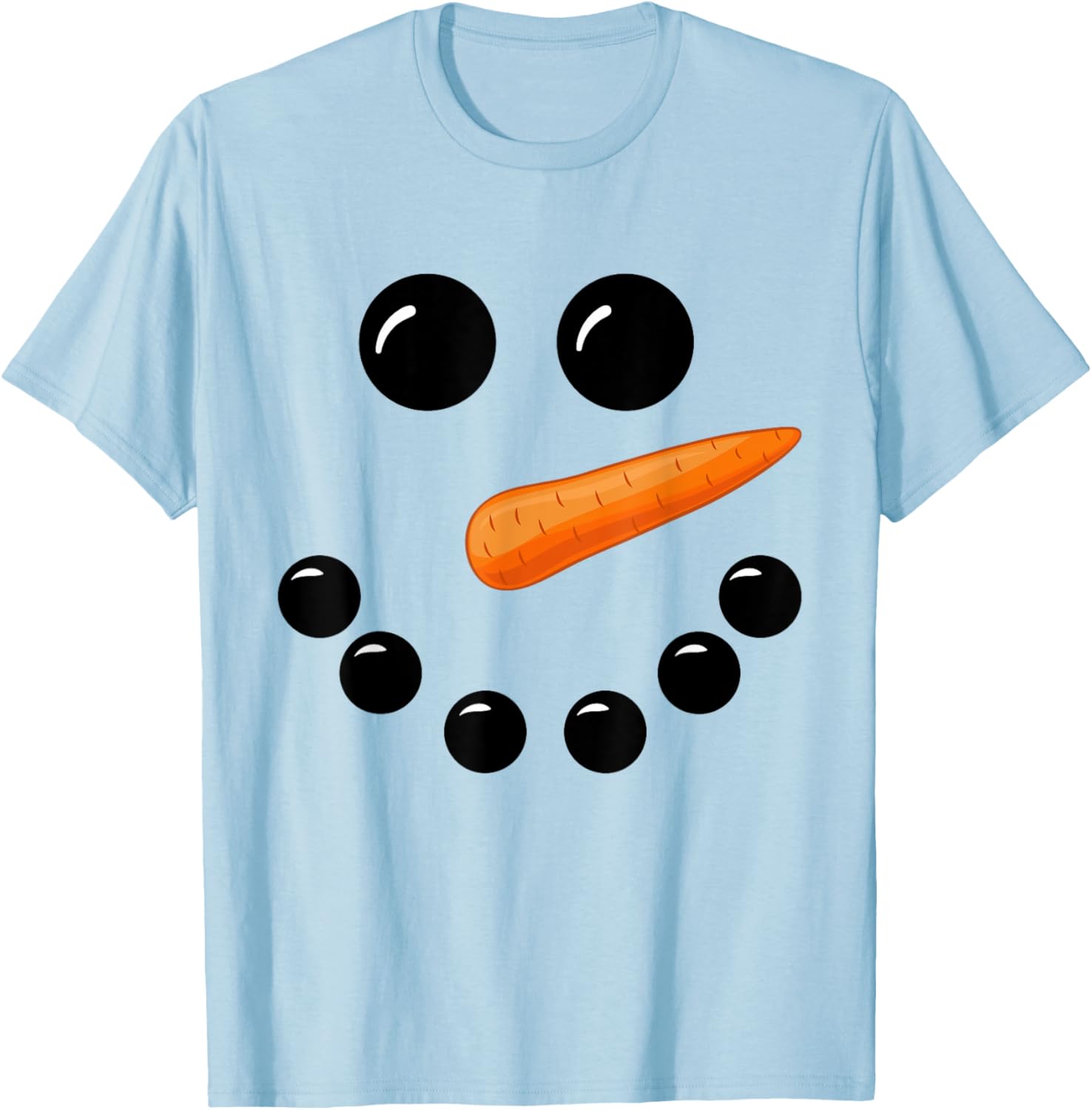 Snowman Face Shirt Boys Children Toddlers Funny Christmas T-Shirt - T-Shirt | Light Blue