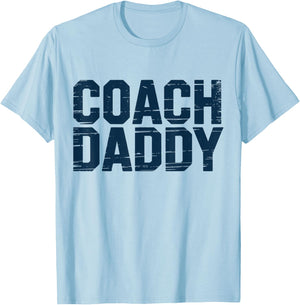 Coach Daddy Best Coach Dad Funny Sports T-Shirt - T-Shirt | Light Blue