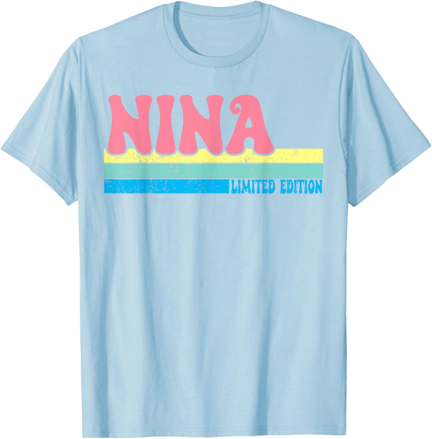 NINA Name Personalized Cute Idea Groovy Women NINA T-Shirt - T-Shirt | Light Blue