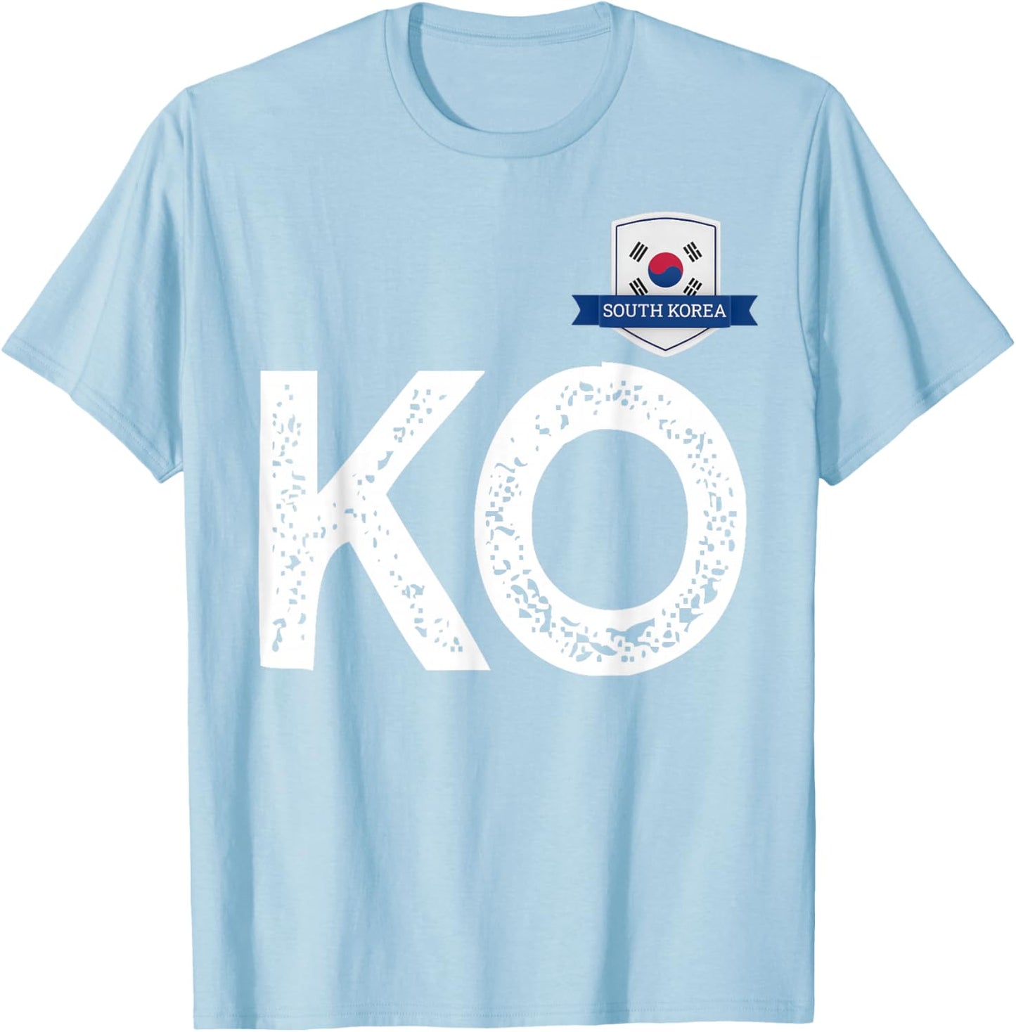 South Korea Human-Flag Letter KO South Korea T-Shirt - T-Shirt | Light Blue