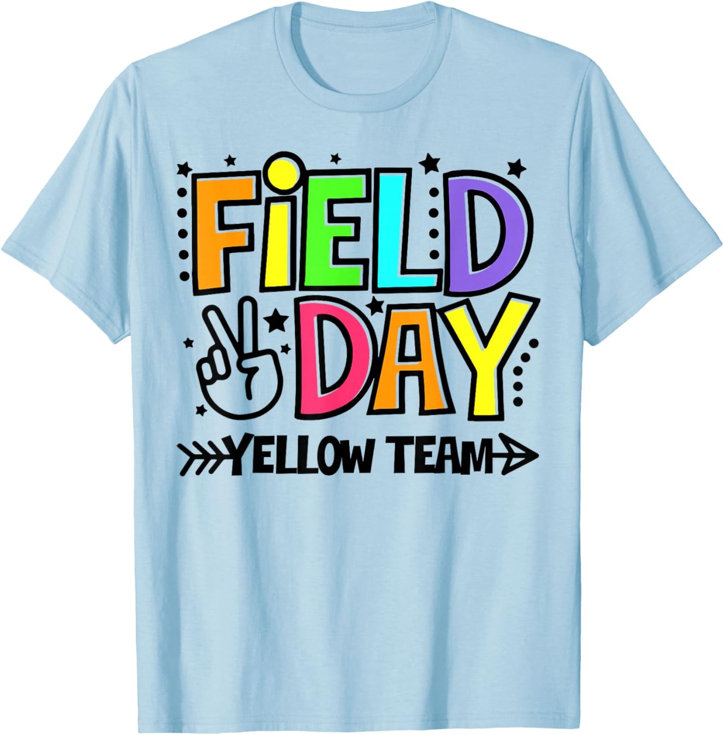 Field Day Yellow Team Funny for Teacher Kids Field Day Games T-Shirt - T-Shirt | Light Blue