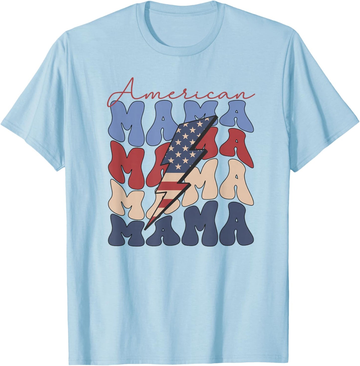 American Mama, 4th Of July, Fourth of July, Patriotic, USA Men T-Shirt - T-Shirt | Light Blue