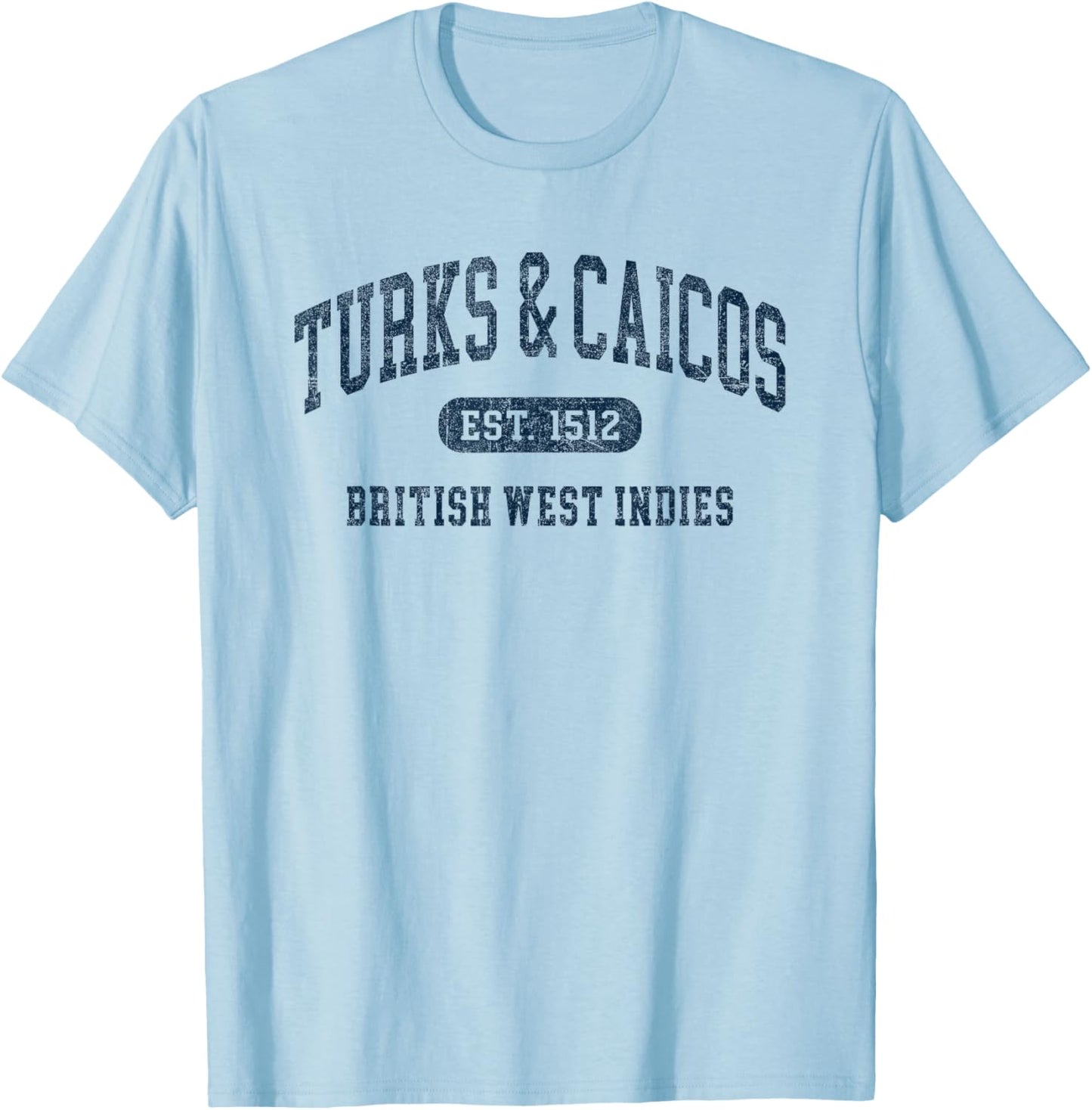 Vintage Turks & Caicos Islands Retro Throwback T-Shirt - T-Shirt | Light Blue