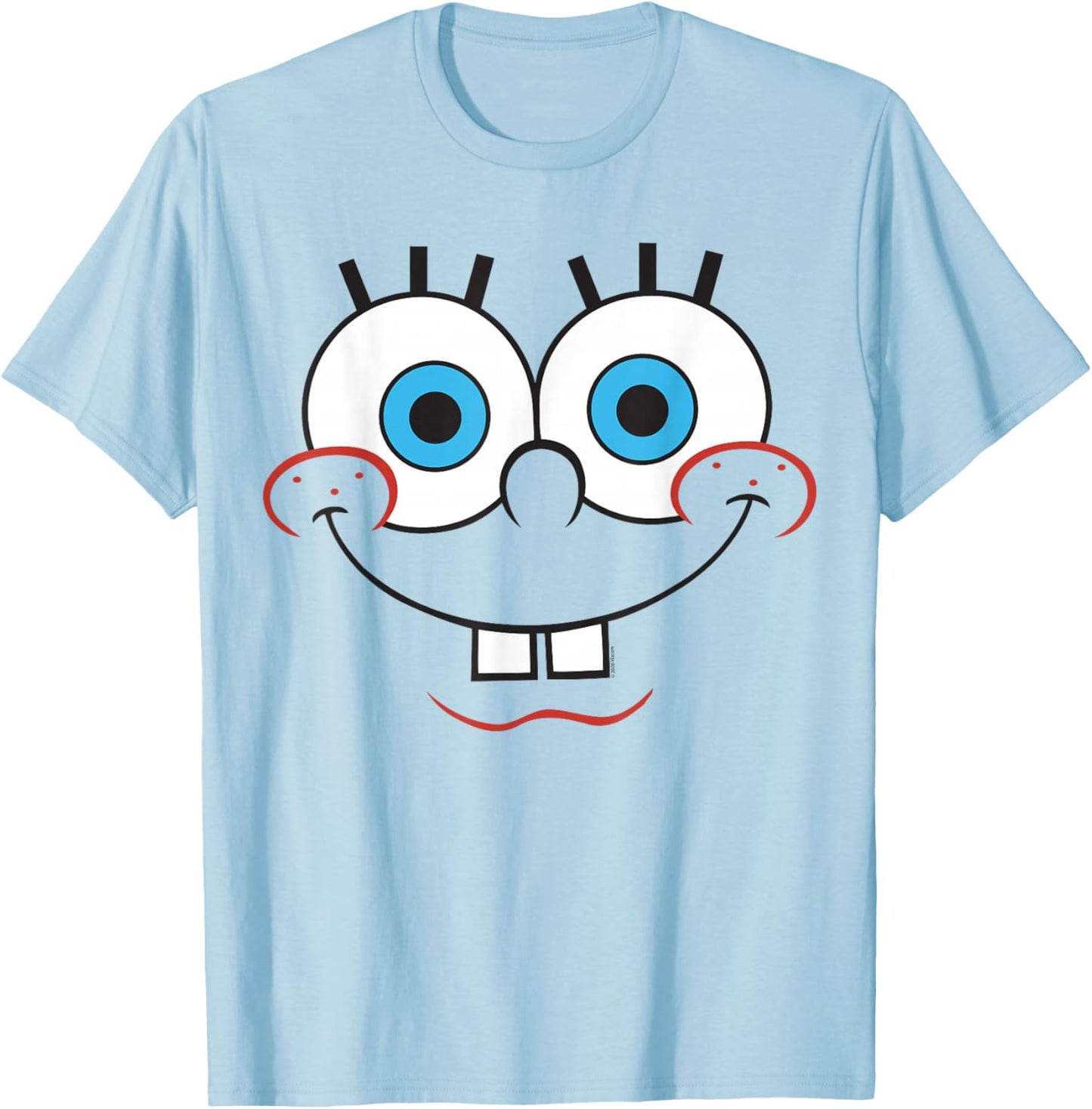 Spongebob Schwammkopf Happy Yellow Wide Smile T-Shirt - T-Shirt | Light Blue