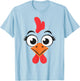Chicken Shirt Adult Kids Men Women Chicken Hen Face Costume T-Shirt - T-Shirt | Light Blue