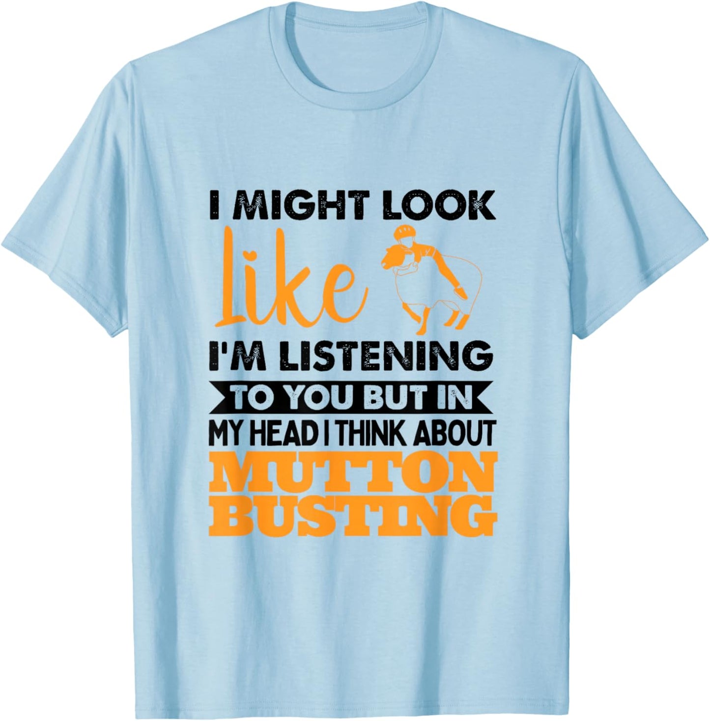 Mutton Busting Shirt Boys Kids Rodeo Mutton Buster T-Shirt - T-Shirt | Light Blue