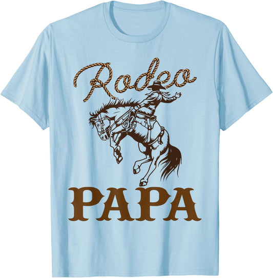 Papa Birthday Cowboy Cowgirl Western Rodeo Dad Bday Party T-Shirt - T-Shirt | Light Blue