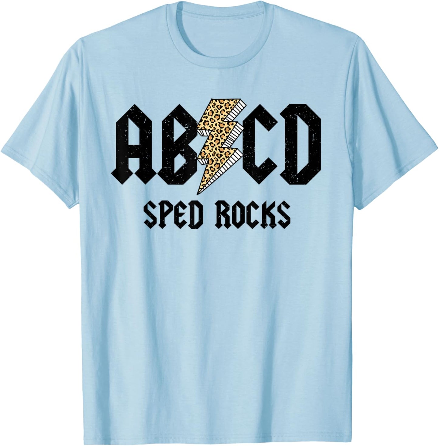 SPED Rocks ABCD Leopard Sped Teacher Educator Back to School Women T-Shirt - T-Shirt | Light Blue
