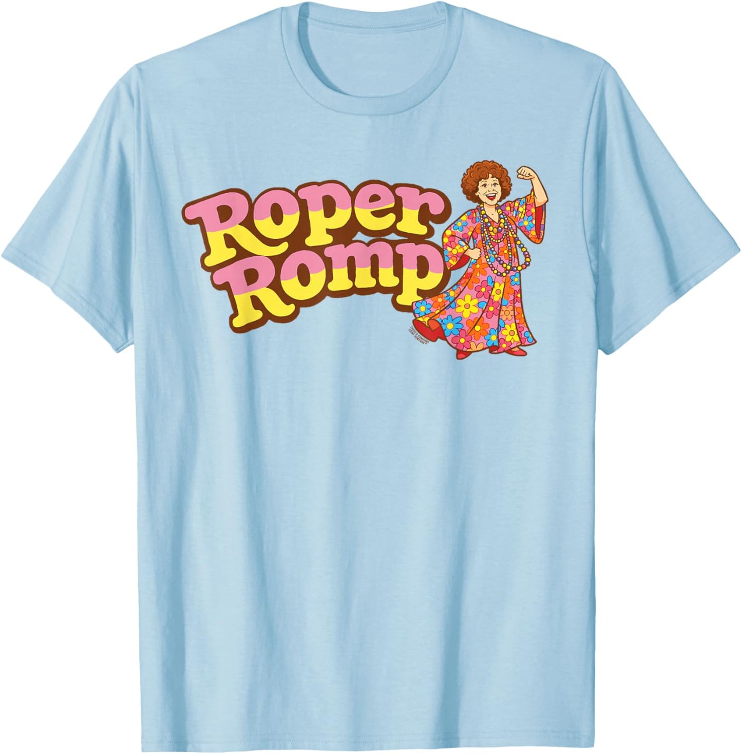 Roper Romp Funny Three's Company Flexing Helen Roper Vintage T-Shirt - T-Shirt | Light Blue