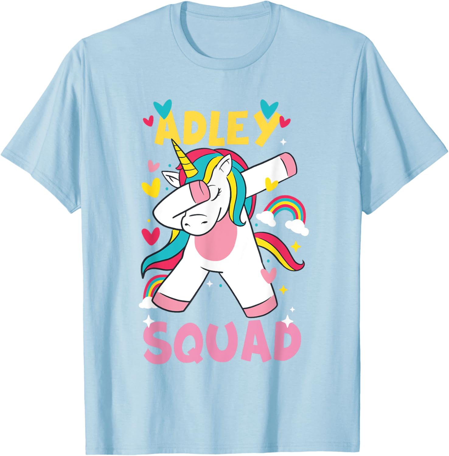 Adley Merch Unicorn Design T-Shirt - T-Shirt | Light Blue