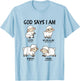 God Says I Am Sheep Toddler Kids Farm Bible Verse T-Shirt - T-Shirt | Light Blue