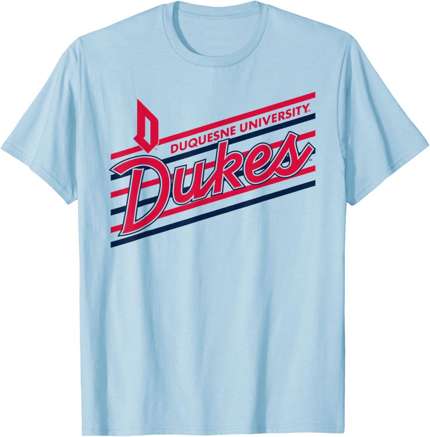 Duquesne Dukes Retro Performer White Officially Licensed T-Shirt - T-Shirt | Light Blue