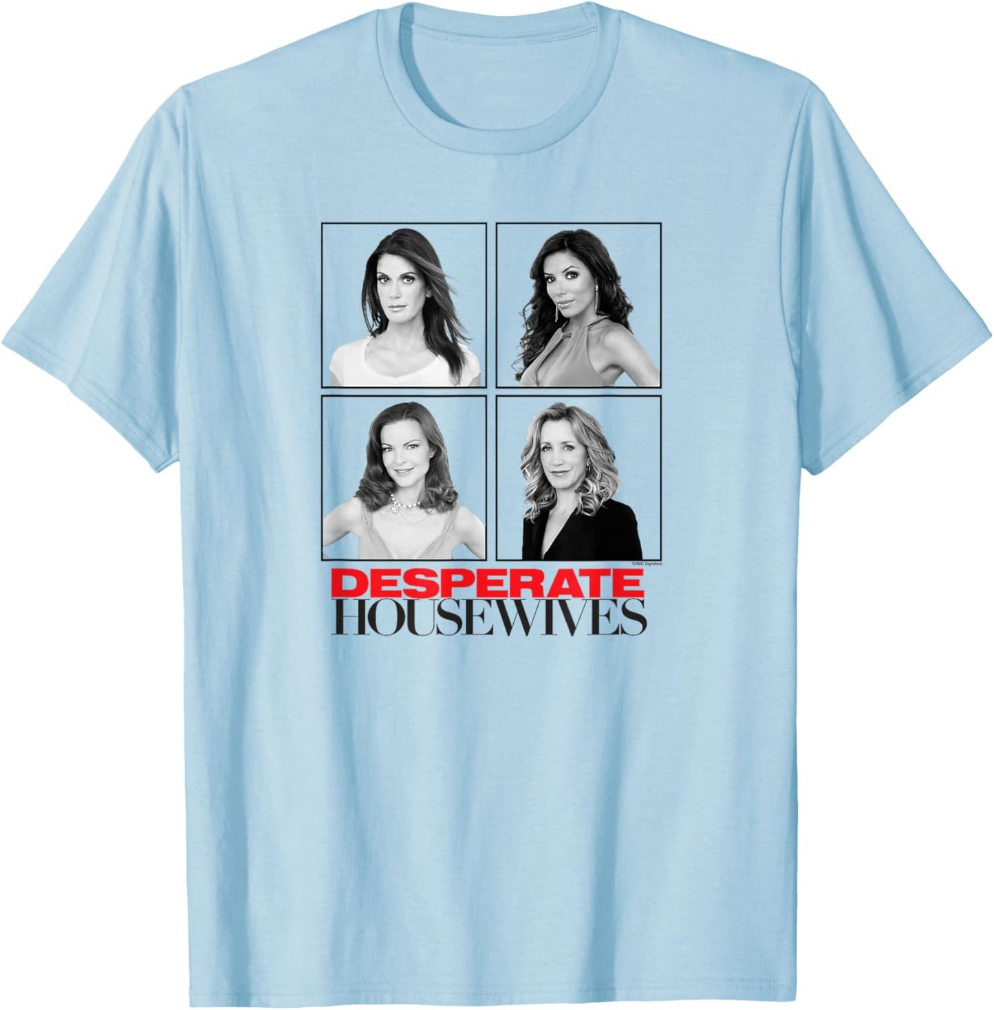 Desperate Housewives Cast Photo Grid Retro TV Show T-Shirt - T-Shirt | Light Blue
