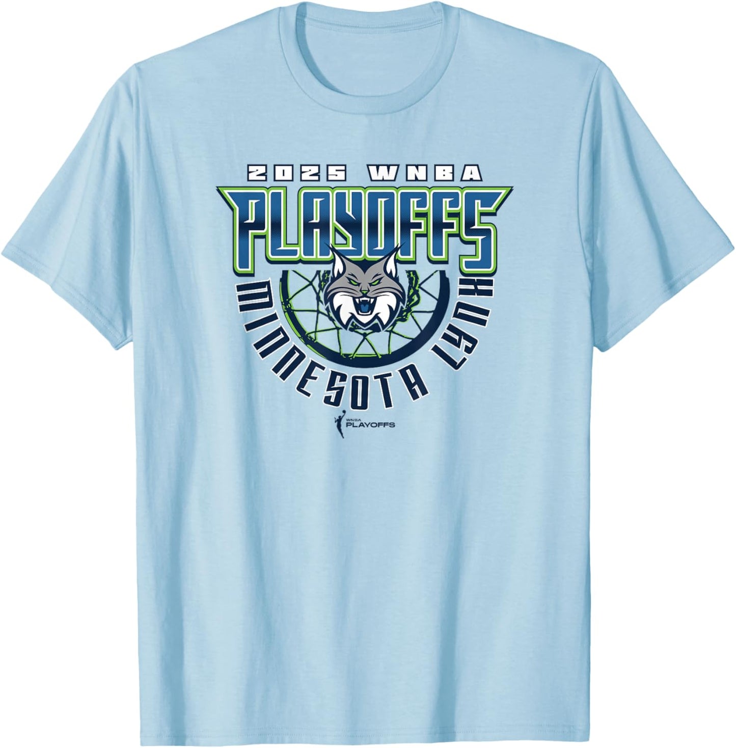 WNBA Official Minnesota Lynx 2025 Playoffs Above The Rim T-Shirt - T-Shirt | Light Blue