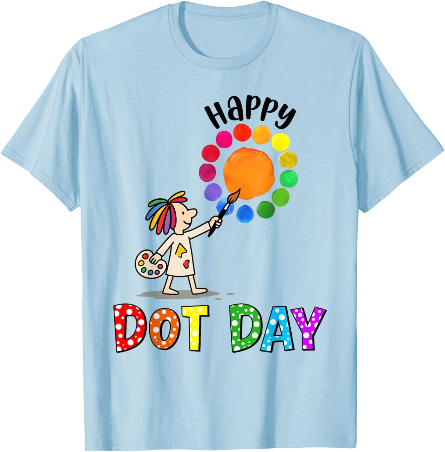 World Dot Day Kids Colorful Polka Dot Happy Dot Day Kids T-Shirt - T-Shirt | Light Blue