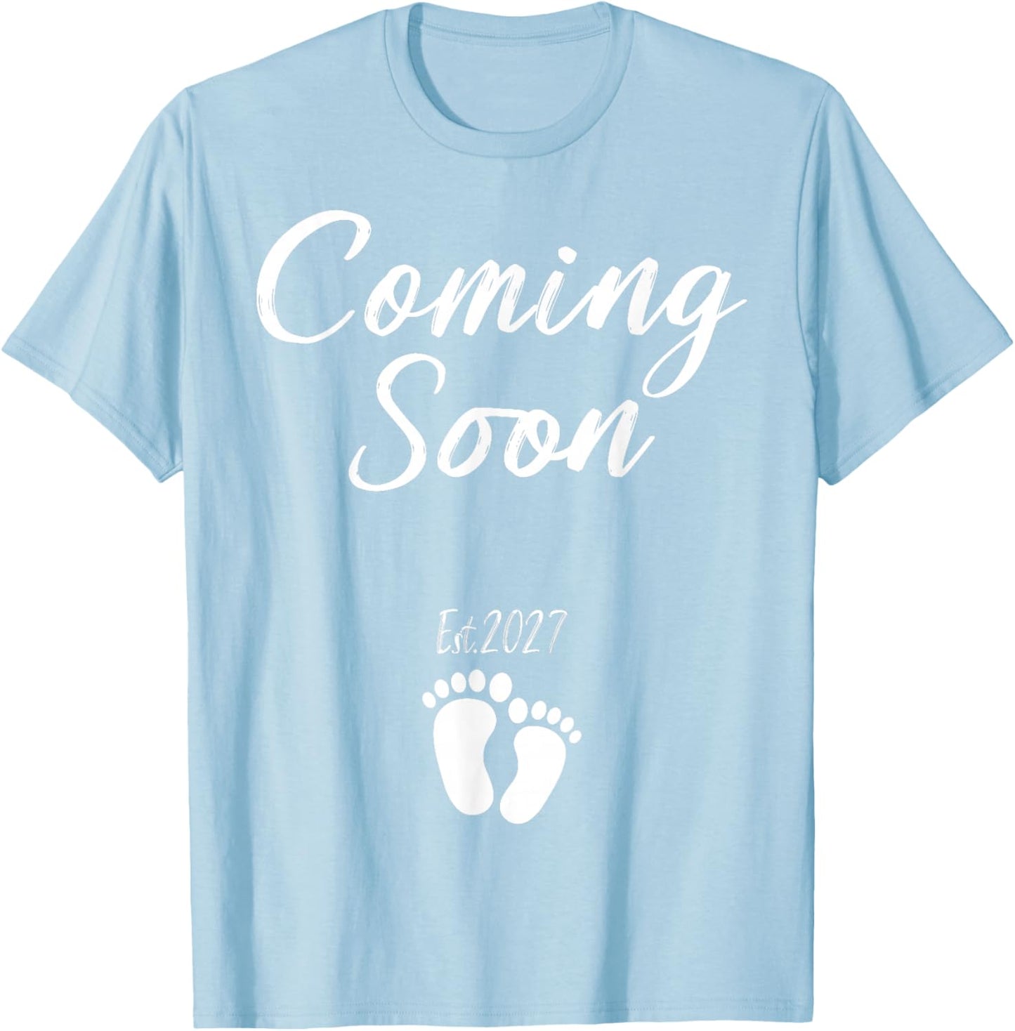 Coming Soon 2027 Pregnancy Announcement Mother's Day T-Shirt - T-Shirt | Light Blue