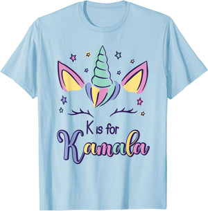 First Name Kamala Personalized K Is For Kamala T-Shirt - T-Shirt | Light Blue