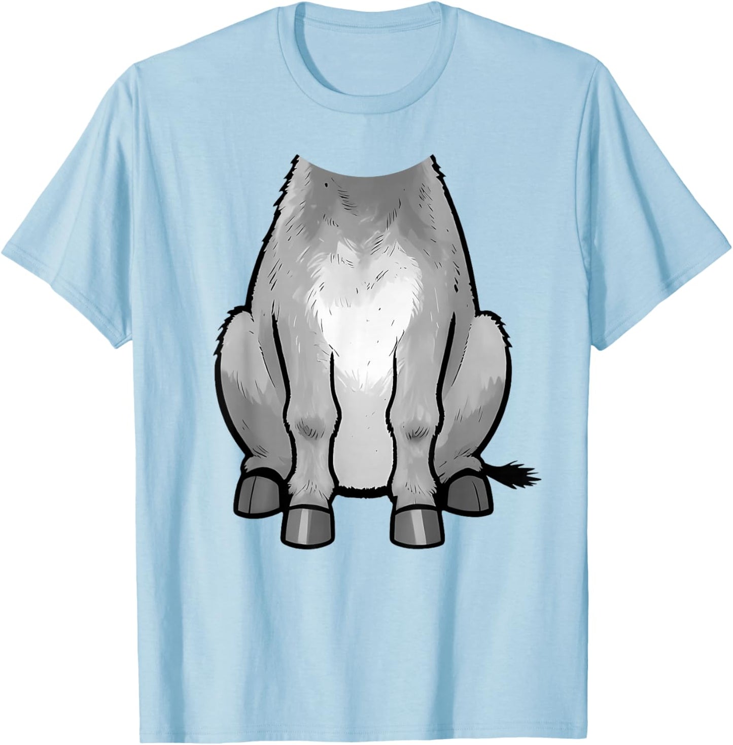 Donkey Costume Funny Animal Costume Farm Donkey Costume T-Shirt - T-Shirt | Light Blue