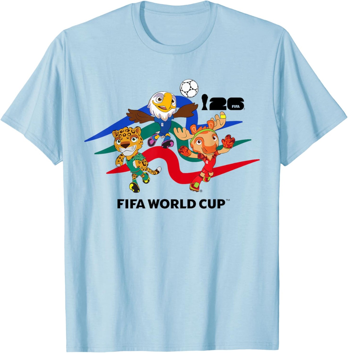 FIFA World CUP26 Host Country Maskottchen Action T-Shirt - T-Shirt | Light Blue