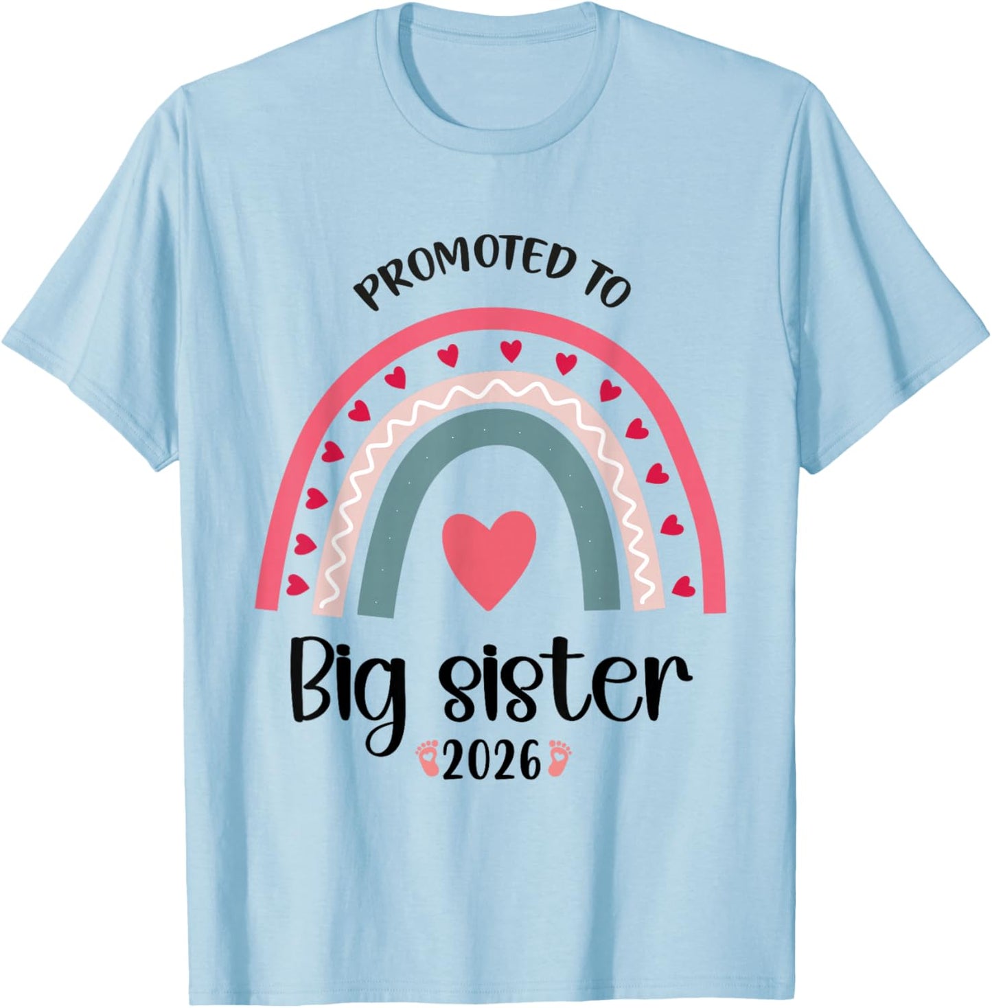 Promoted Big Sister 2026 Big Sister Announcement T-Shirt - T-Shirt | Light Blue