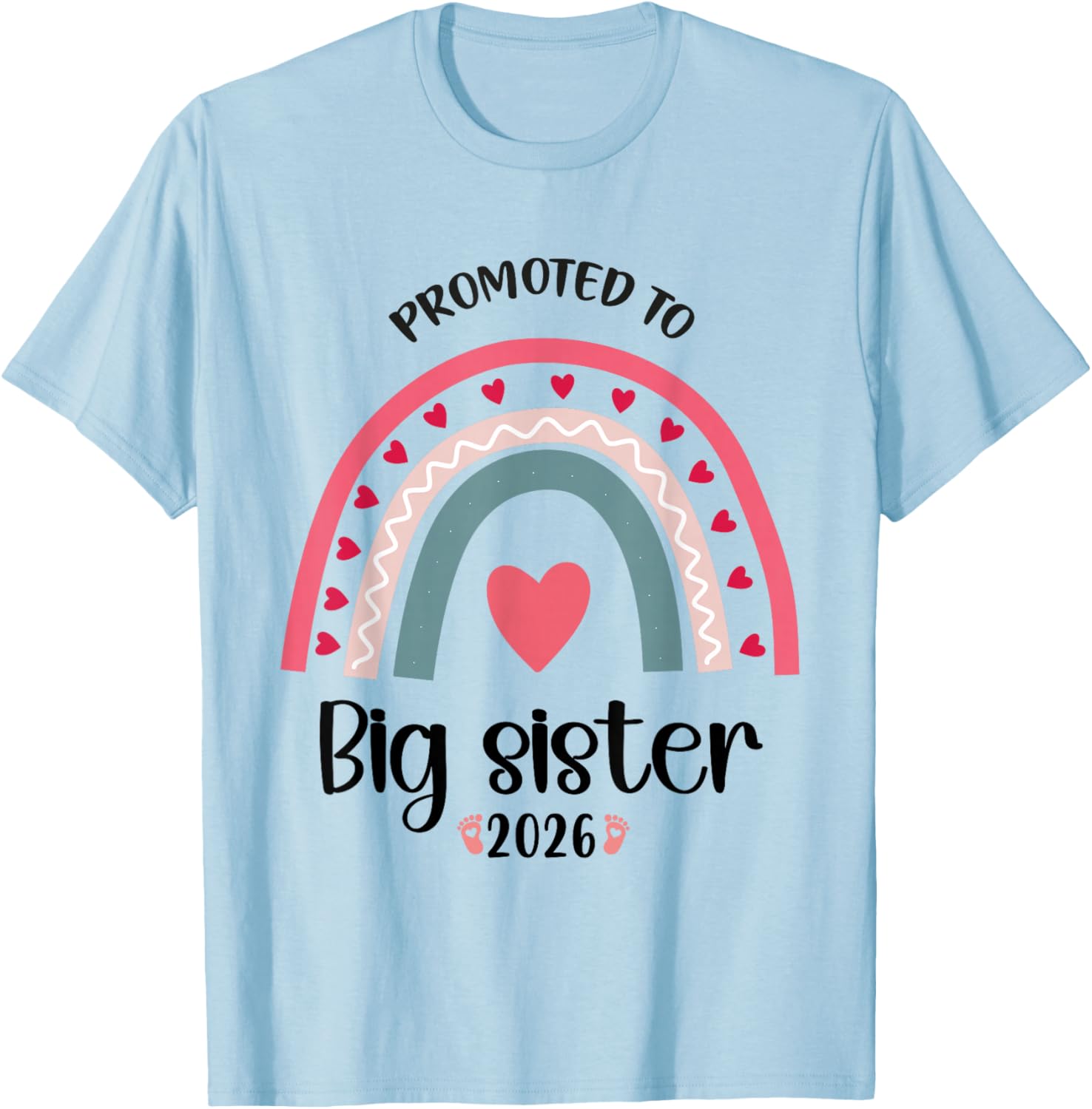Promoted Big Sister 2026 Big Sister Announcement T-Shirt - T-Shirt | Light Blue