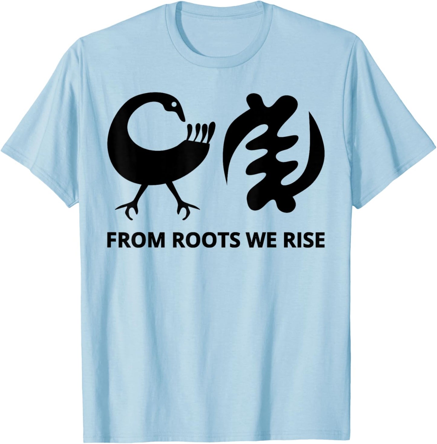 Adinkra Symbols from Ghana Collection Art African Tribal T-Shirt - T-Shirt | Light Blue