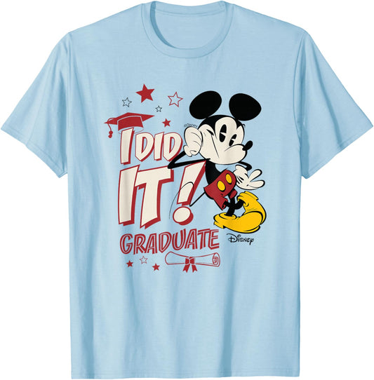 Disney Mickey and Friends I Did It Graduate Star T-Shirt - T-Shirt | Light Blue