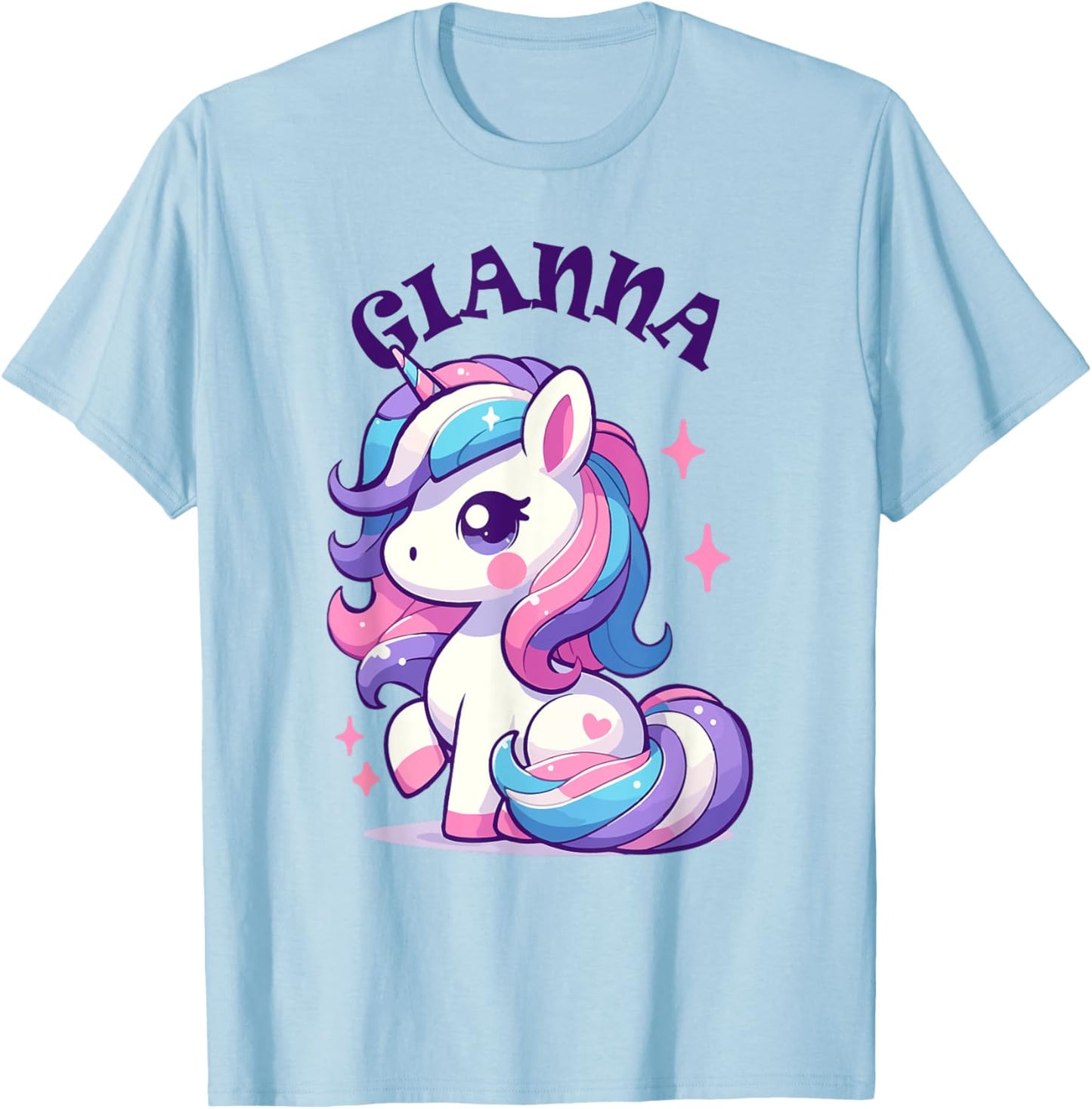 Gianna Cute Unicorn Design for Girls Name Gianna T-Shirt - T-Shirt | Light Blue
