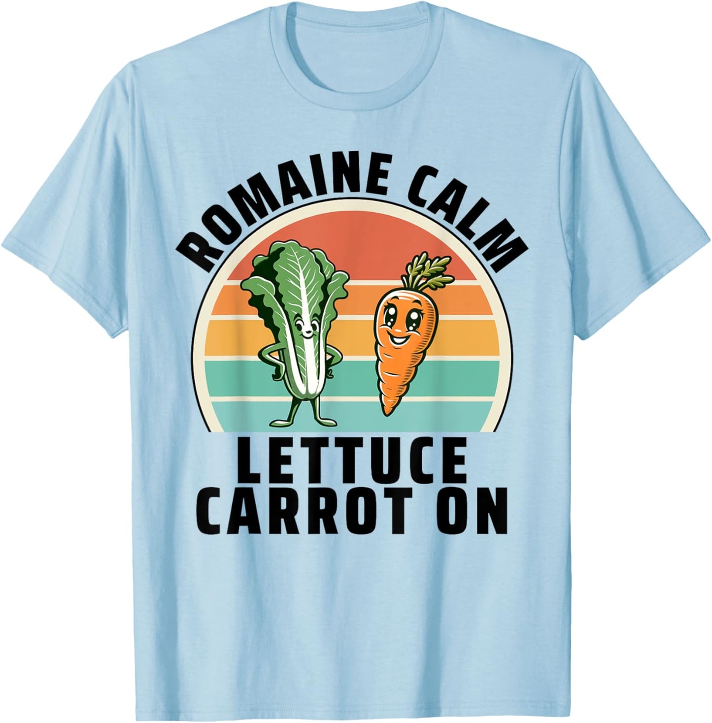 Romaine Calm Lettuce Carrot On Vegetarian Vegan Veggie T-Shirt - T-Shirt | Light Blue