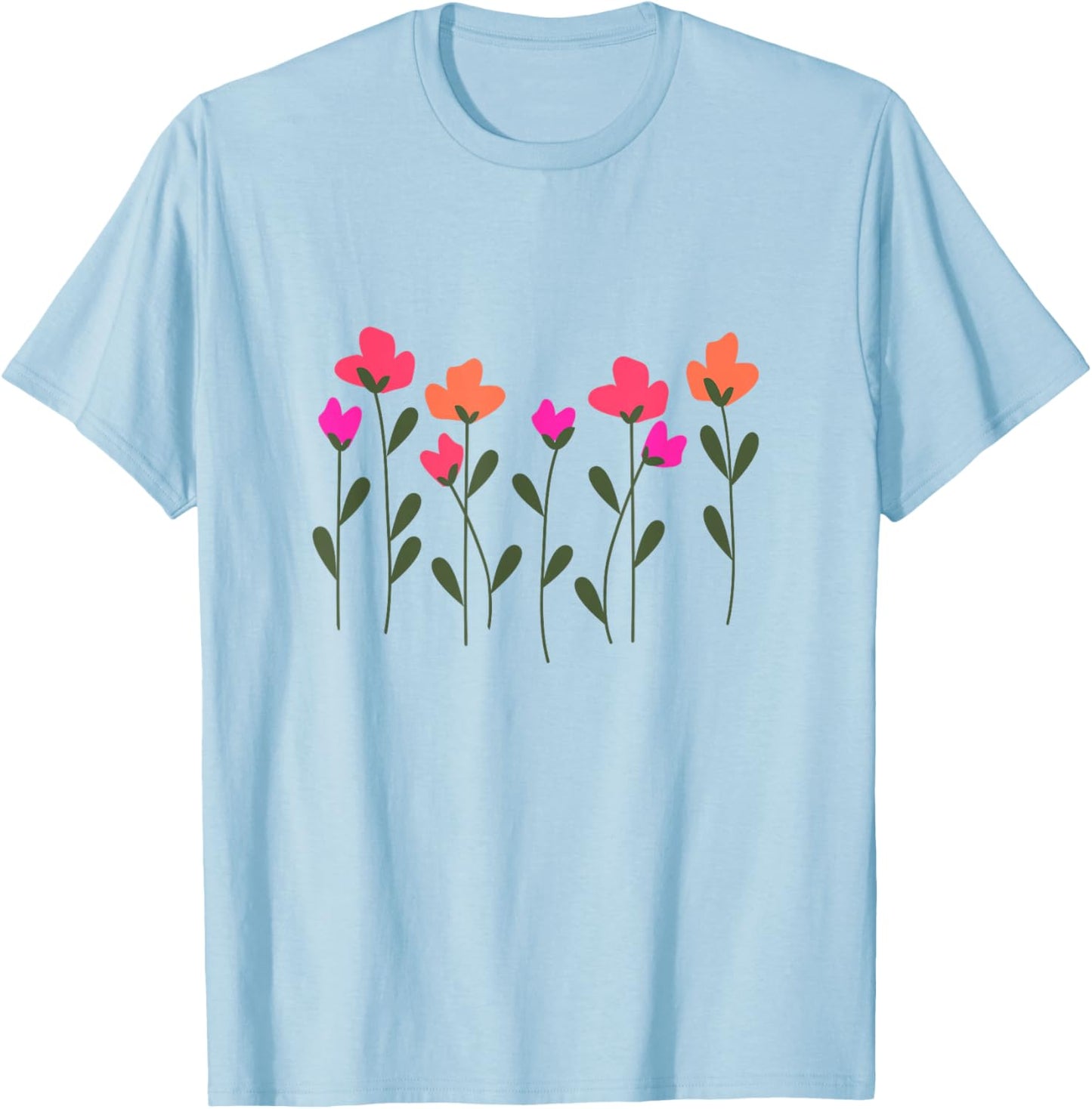 Rose à Fleurs T-Shirt - T-Shirt | Light Blue