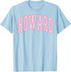 Howard Vintage Preppy Varsity Pink Sports T-Shirt - T-Shirt | Light Blue