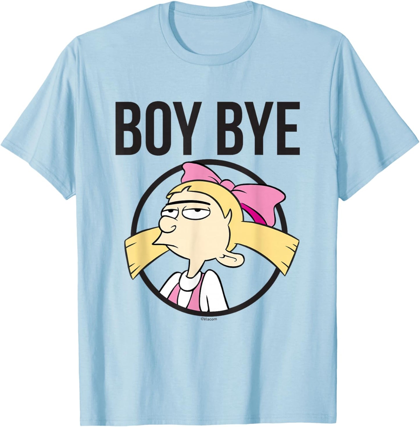 Hey Arnold! Iconic Helga Boy Bye Big Chest Portrait Frame T-Shirt - T-Shirt | Light Blue