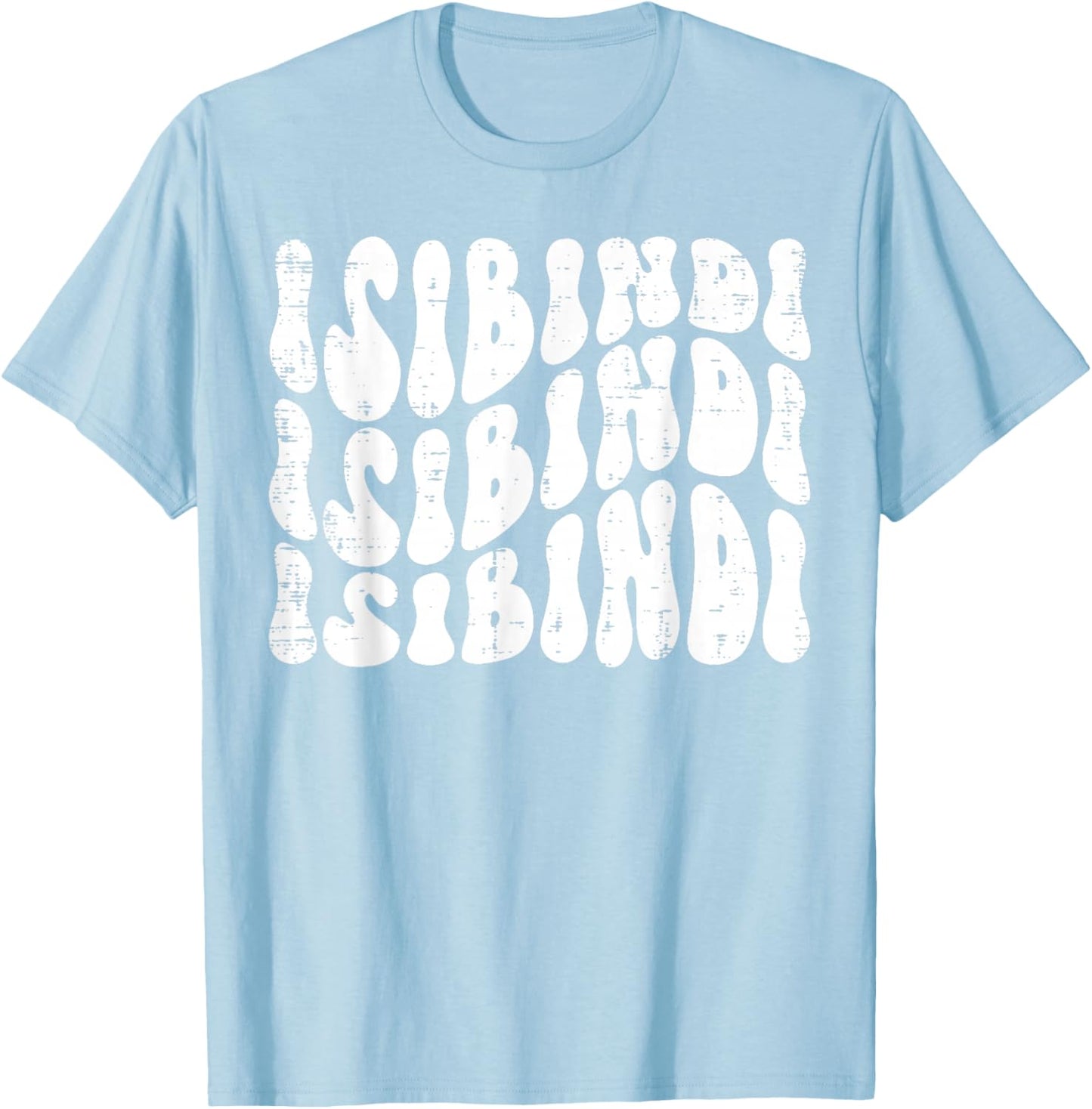 Isibindi - Groovy Wavy Style School Spirit Wear T-Shirt - T-Shirt | Light Blue