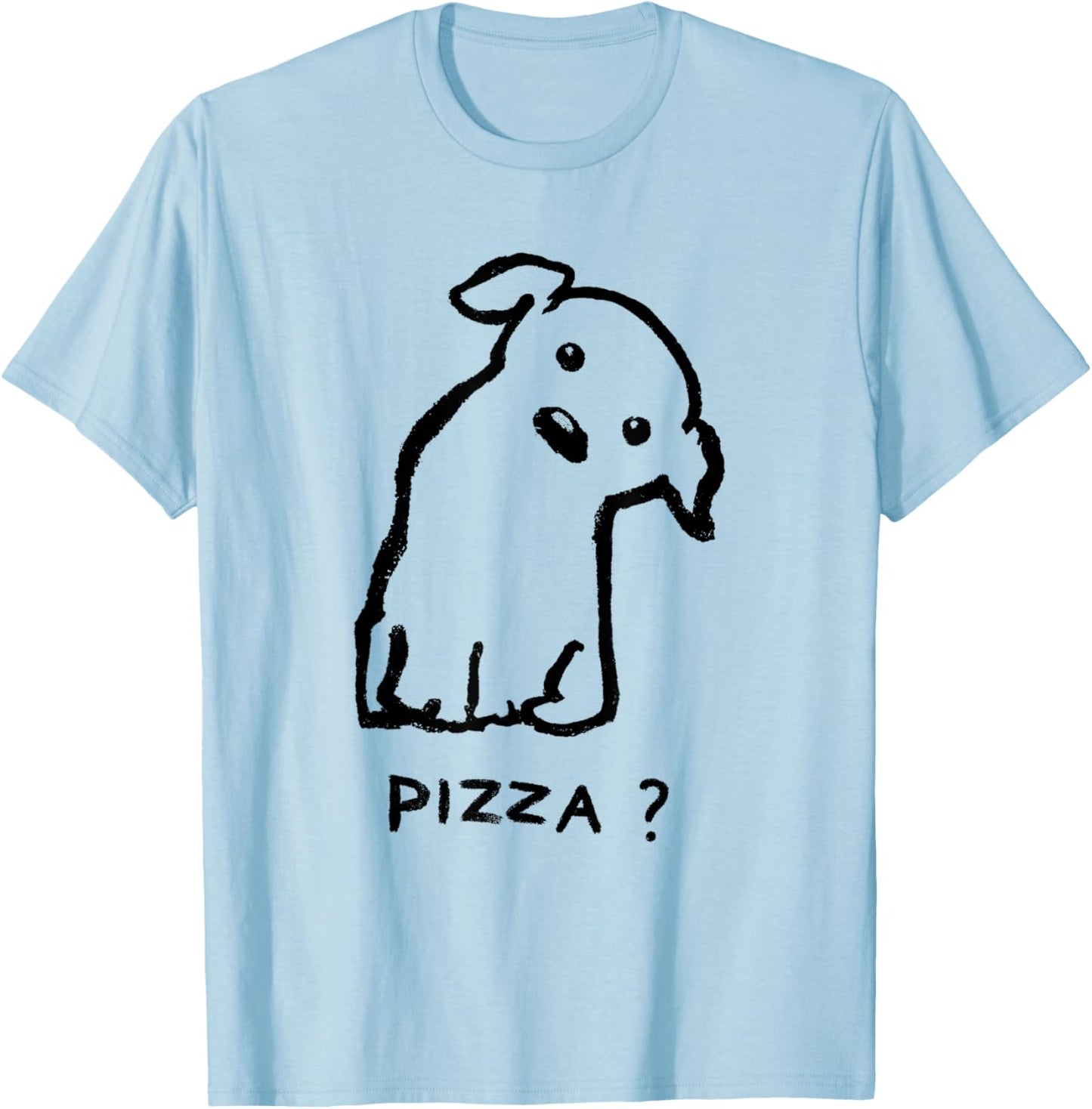 Threadless Fox Shiver Is it Pizza time? Graphic T-Shirt - T-Shirt | Light Blue
