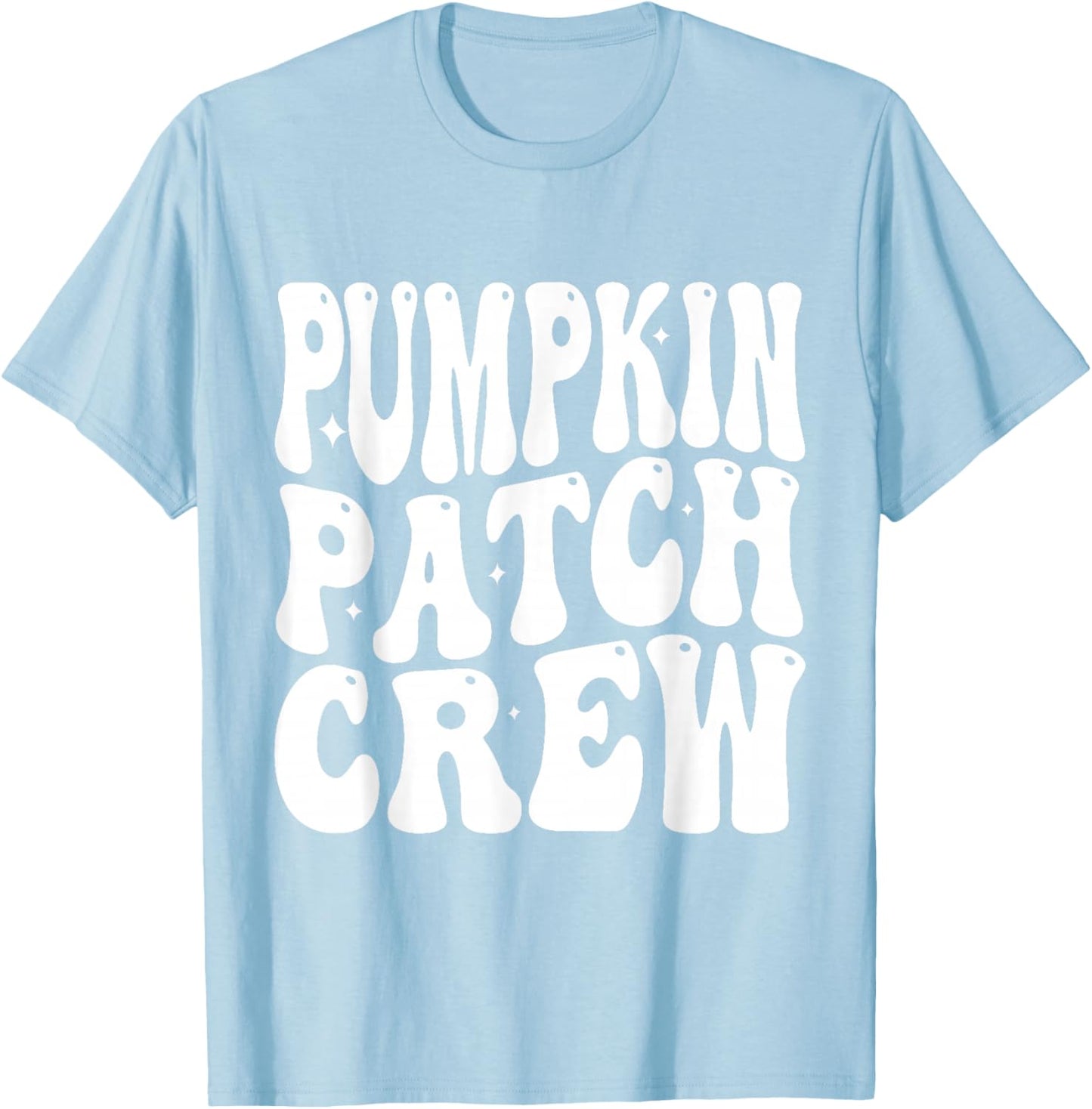 Pumpkin Patch Crew Matching Family Halloween Groovy T-Shirt - T-Shirt | Light Blue