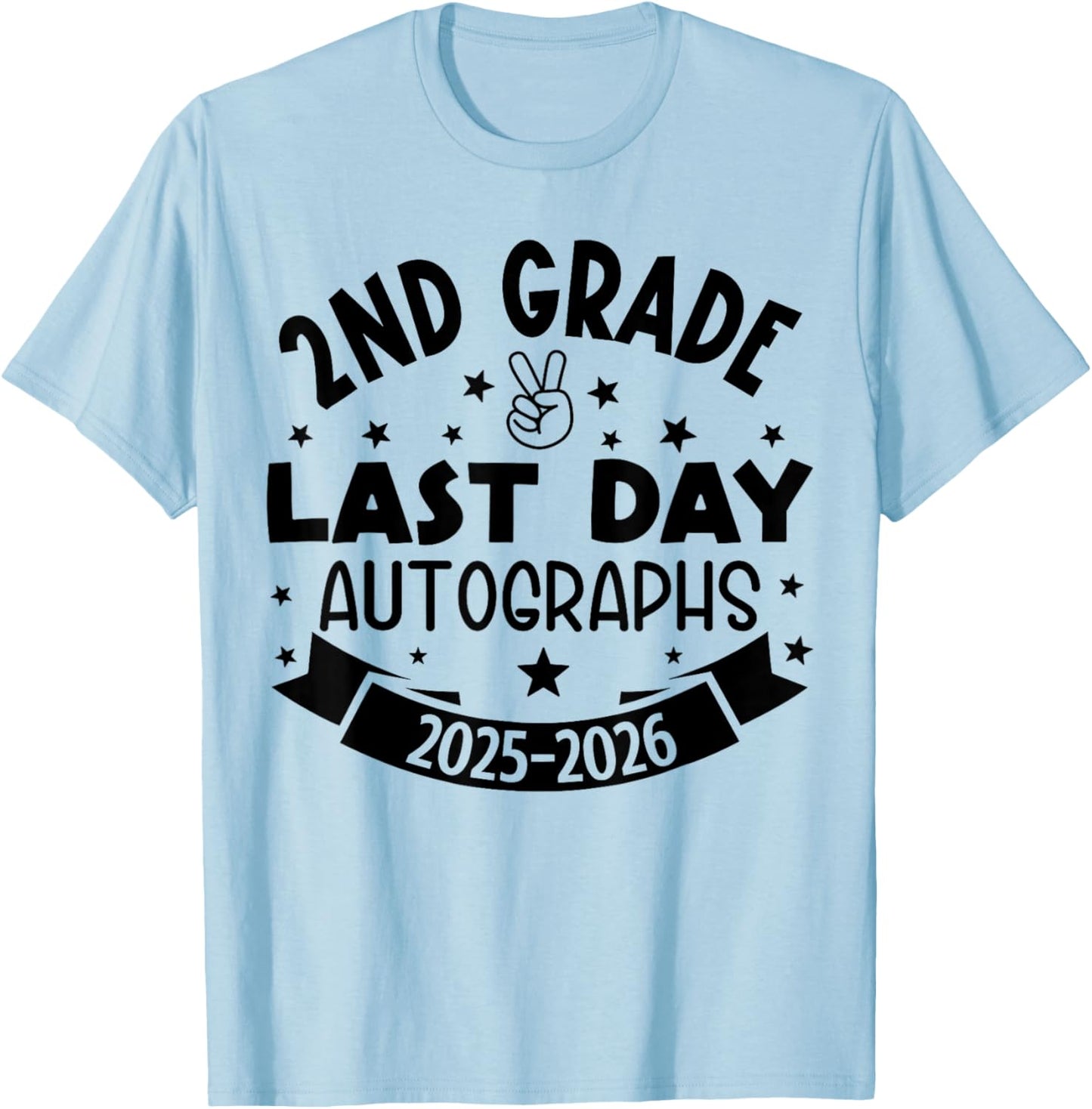 Last Day of School Autograph 2nd Grade Graduation Boys Girls T-Shirt - T-Shirt | Light Blue