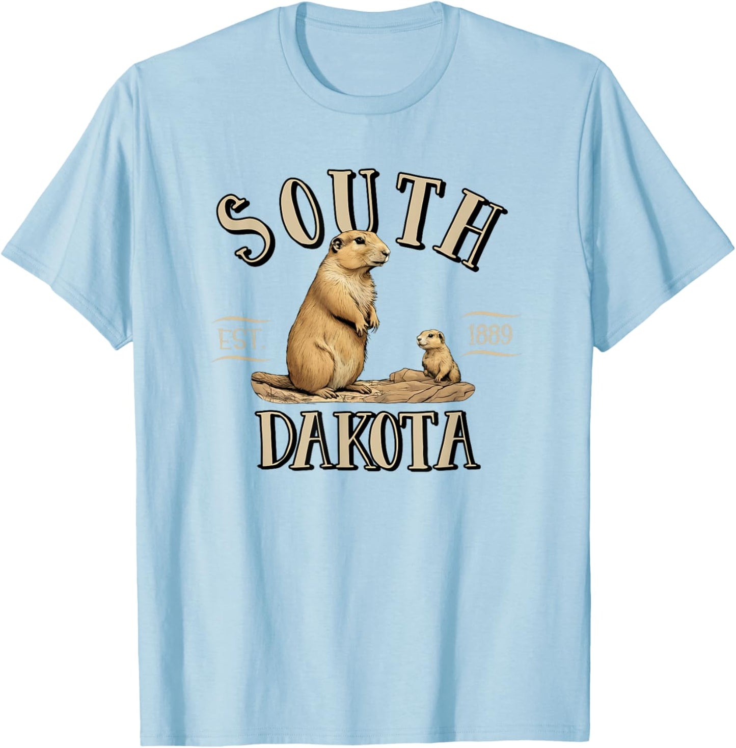 South Dakota Prairie Dogs T-Shirt - T-Shirt | Light Blue