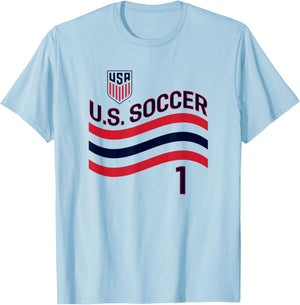 Matt Turner 1 White USMNT Officially Licensed T-Shirt - T-Shirt | Light Blue