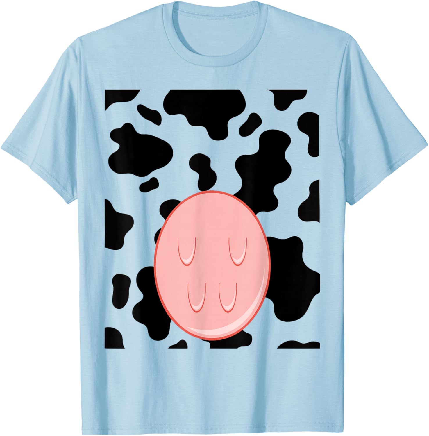 Cow Shirt Adult Kids Men Women Cow Costume T-Shirt - T-Shirt | Light Blue