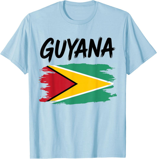 Guyana Flag Outfit Idea & Guyanese Themed T-Shirt - T-Shirt | Light Blue