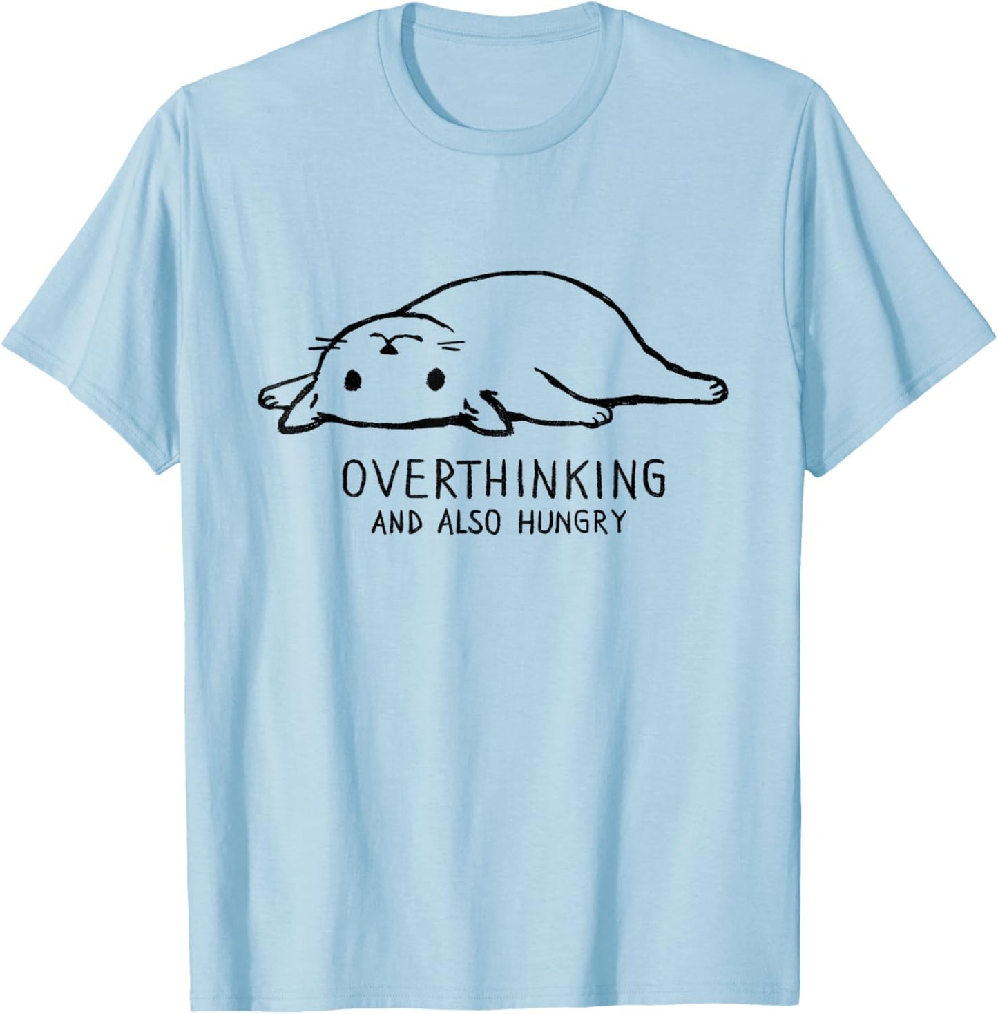 Threadless Fox Shiver Overthinking And Also Hungry Graphic T-Shirt - T-Shirt | Light Blue