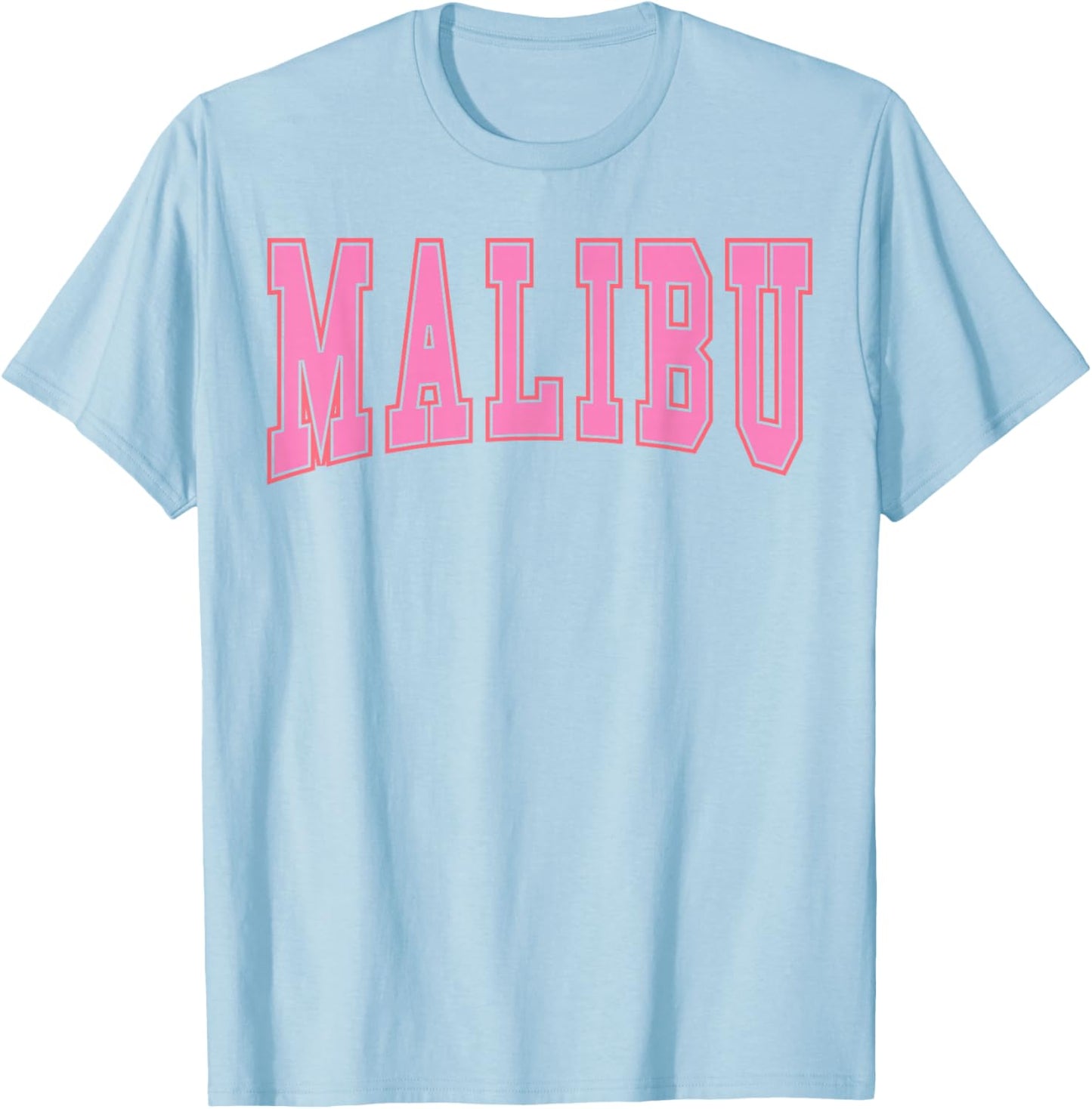 Preppy Varsity Pink Malibu California Teen Girls T-Shirt - T-Shirt | Light Blue
